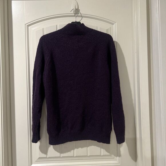 Karen Scott Women Beaded Long Sleeve Mock Neck Pullover Sweater Purple Size L - Picture 5 of 6